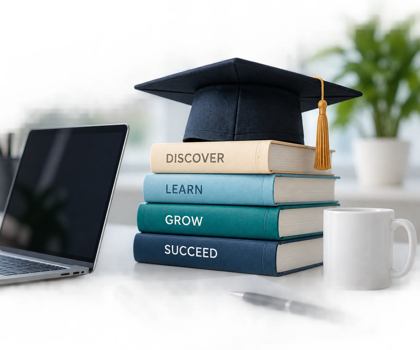 DHRI Research academic books and graduation cap